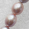 Natural Fresh Water Pearl Beads, Rice, Pink, Beads: about 7-8mm in diameter, Hole: 1mm, Length: 14 Inch, Sold by Strand