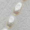 Natural Fresh Water Pearl Beads, Rice, White, Beads: about 4-4.5mm in diameter, Hole: 1mm, Length: 14 Inch, Sold by Stra