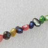 Natural Fresh Water Pearl Beads, Dyed, Two Sides Polished, Mix colour, Beads: about 4-5mm in diameter, Hole: 1mm, Sold p