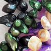 Natural Fresh Water Pearl Beads, Dyed, Nugget, Mix colour, Beads: about 15-25mm in diameter, Hole: 1mm, Sold per 14-inch