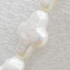 Natural Fresh Water Pearl Beads, Cross, White, Beads: about 15x10mm in diameter, Hole: 1mm, Sold per 14-inch Strand