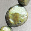 Natural Fresh Water Pearl Beads, Dyed, Coin, Beads: about 9x12mm in diameter, Hole: 1mm, Sold per 14-inch Strand