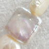 Natural Fresh Water Pearl Beads, Square, White, Beads: about 11mm in diameter, Hole: 1mm, Sold per 14-inch Strand