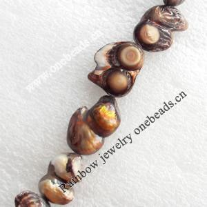Natural Fresh Water Pearl Beads, Dyed, Nugget, Beads: about 19x18-15x18mm in diameter, Hole: 1mm, Sold per 14-inch Stran