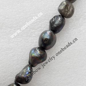 Natural Fresh Water Pearl Beads, Black, Beads: about 13-13x15mm in diameter, Hole: 1mm, Sold per 14-inch Strand