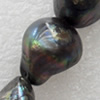Natural Fresh Water Pearl Beads, Black, Beads: about 13-13x15mm in diameter, Hole: 1mm, Sold per 14-inch Strand