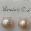 Freshwater Pearl Earrings, 9mm, Sold by Pair