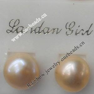 Freshwater Pearl Earrings, 9mm, Sold by Pair