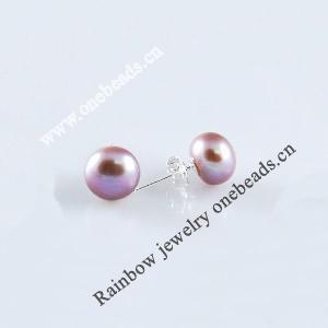 Freshwater Pearl Earrings, 7-8mm, Sold by Pair