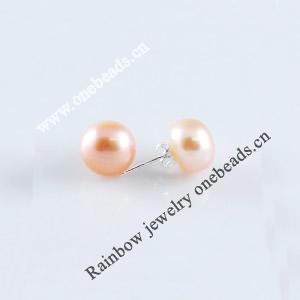 Freshwater Pearl Earrings, 10-11mm, Sold by Pair