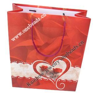 Gift Shopping Bag, Matte PPC, Size: about 31cm wide, 39cm high, 9cm bottom wide, Sold by Box