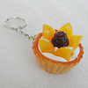 Key Chains, No-Rust Iron Ring with Plastic Charm, Charm size:41mm, Length:about 97mm, Sold by PC