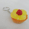 Key Chains, No-Rust Iron Ring with Plastic Charm, Charm size:43mm, Length:about 97mm, Sold by PC
