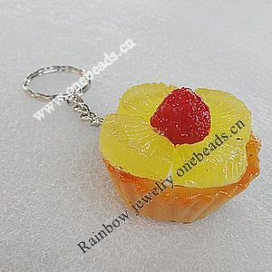 Key Chains, No-Rust Iron Ring with Plastic Charm, Charm size:43mm, Length:about 97mm, Sold by PC