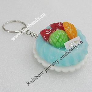 Key Chains, No-Rust Iron Ring with Plastic Charm, Charm size:46mm, Length:about 97mm, Sold by PC