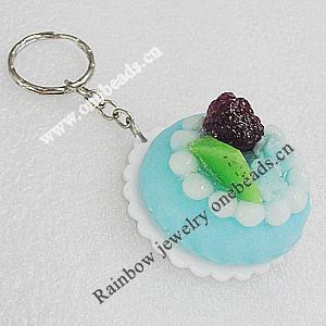 Key Chains, No-Rust Iron Ring with Plastic Charm, Charm size:46mm, Length:about 97mm, Sold by PC