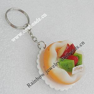 Key Chains, No-Rust Iron Ring with Plastic Charm, Charm size:46mm, Length:about 97mm, Sold by PC