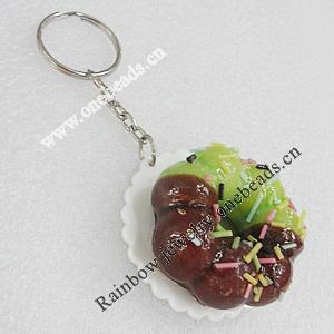 Key Chains, No-Rust Iron Ring with Plastic Charm, Charm size:46mm, Length:about 97mm, Sold by PC