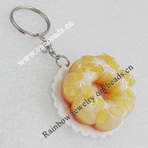 Key Chains, No-Rust Iron Ring with Plastic Charm, Charm size:46mm, Length:about 97mm, Sold by PC