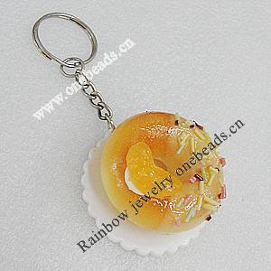 Key Chains, No-Rust Iron Ring with Plastic Charm, Charm size:46mm, Length:about 97mm, Sold by PC