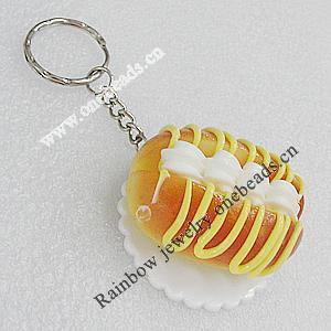 Key Chains, No-Rust Iron Ring with Plastic Charm, Charm size:46mm, Length:about 105mm, Sold by PC