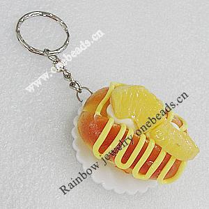 Key Chains, No-Rust Iron Ring with Plastic Charm, Charm size:46mm, Length:about 105mm, Sold by PC