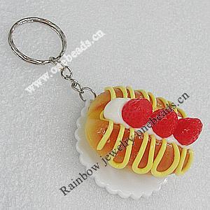 Key Chains, No-Rust Iron Ring with Plastic Charm, Charm size:46mm, Length:about 105mm, Sold by PC