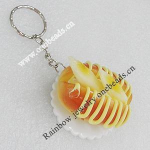 Key Chains, No-Rust Iron Ring with Plastic Charm, Charm size:46mm, Length:about 105mm, Sold by PC