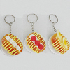 Key Chains, No-Rust Iron Ring with Plastic Charm, Mix Style, Charm size:46mm, Length:about 105mm, Sold by PC