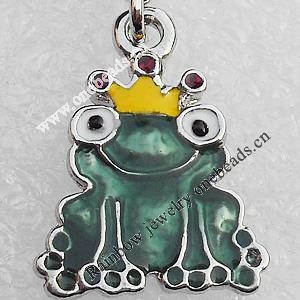 Zinc Alloy Enamel Pendant, Nickel-free & Lead-free, A Grade Animal 21x17mm, Sold by PC  