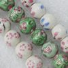 Porcelain Beads, Lead-free, Round, Mix Style & Mix Color, 8-10mm in diameter, Sold by Group