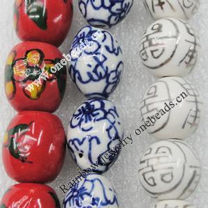 Porcelain Beads, Lead-free, Round, Mix Style & Mix Color, 10-12mm in diameter, Sold by Group
