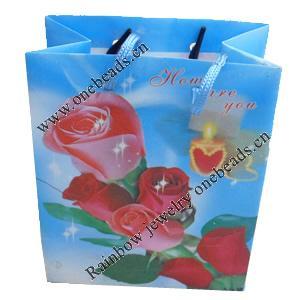 Gift Shopping Bag, Matte PPC, Size: about 26cm wide, 33cm high, 8cm bottom wide, Sold by Box