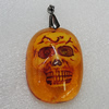 Imitate Amber Pendant, Rectangle 49x36mm, Sold by PC
