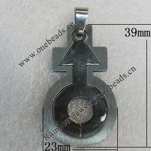 Stainless Steel Pendants, 39x23mm, Sold by PC 