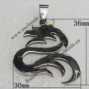 Stainless Steel Pendants, Animal 36x30mm, Sold by PC 