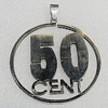 Stainless Steel Pendants, 45mm, Sold by PC 
