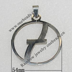 Stainless Steel Pendants, 54mm, Sold by PC 