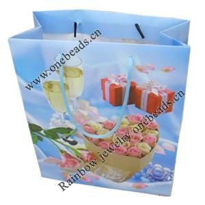 Gift Shopping Bag, Matte PPC, Size: about 31cm wide, 39cm high, 9cm bottom wide, Sold by Box