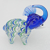 Lampwork Glass Decorations, Elephant 66x53mm, Sold by PC