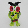 Lampwork Glass Decorations, Owl 53x28mm, Sold by PC