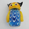 Lampwork Glass Decorations, Owl 44x30mm, Sold by PC
