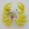 Lampwork Glass Decorations, Crab 60x52mm, Sold by PC