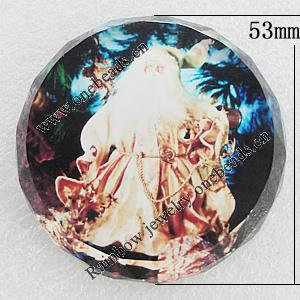 Fridge Magnet, Glass Crystal with Magnet, 53mm, Sold by PC  