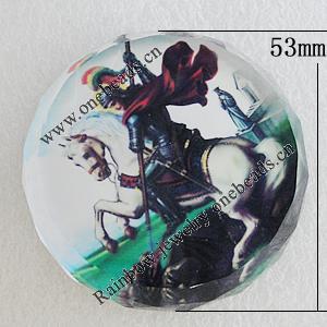 Fridge Magnet, Glass Crystal with Magnet, 53mm, Sold by PC  