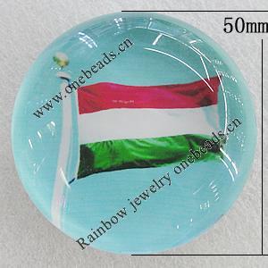 Fridge Magnet, Glass Crystal with Magnet, 50mm, Sold by PC  