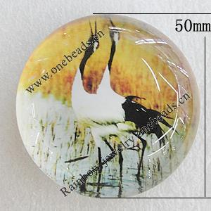 Fridge Magnet, Glass Crystal with Magnet, 50mm, Sold by PC  