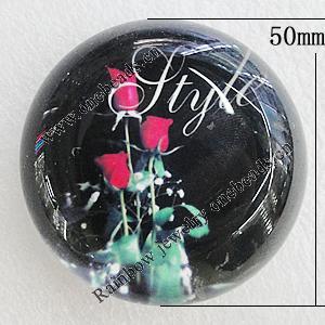 Fridge Magnet, Glass Crystal with Magnet, 50mm, Sold by PC  