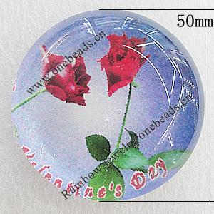 Fridge Magnet, Glass Crystal with Magnet, 50mm, Sold by PC  