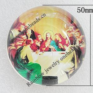 Fridge Magnet, Glass Crystal with Magnet, 50mm, Sold by PC  